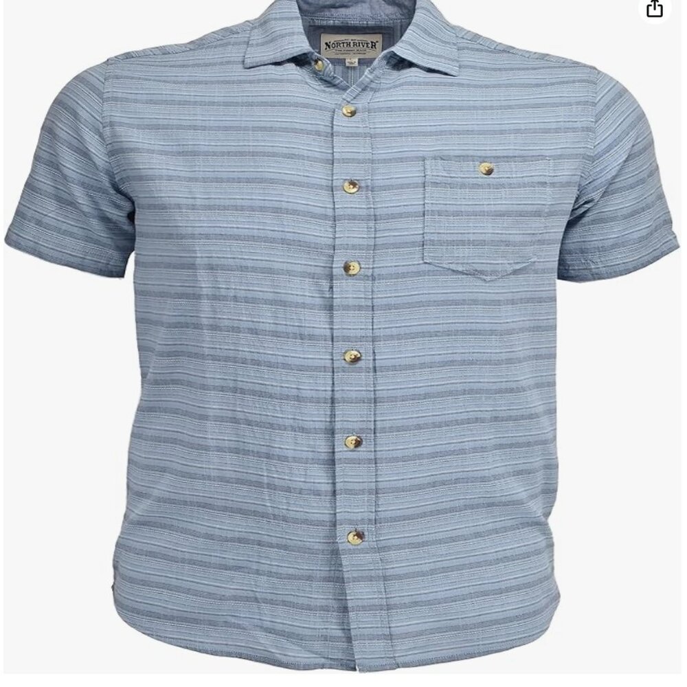 North River short sleeve 100% cotton shirt